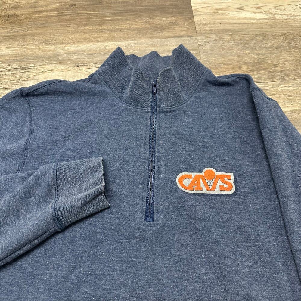 47 Brand Cleveland Cavaliers Cavs Blue Mens M 1/4 Zip Pullover Sweatshirt EUC‎
